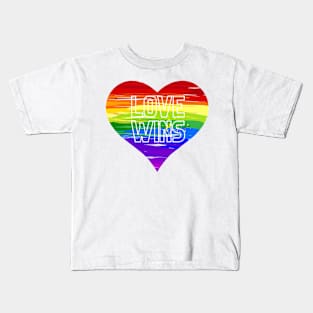 Rainbow pride love winds LGBTQ ally Kids T-Shirt